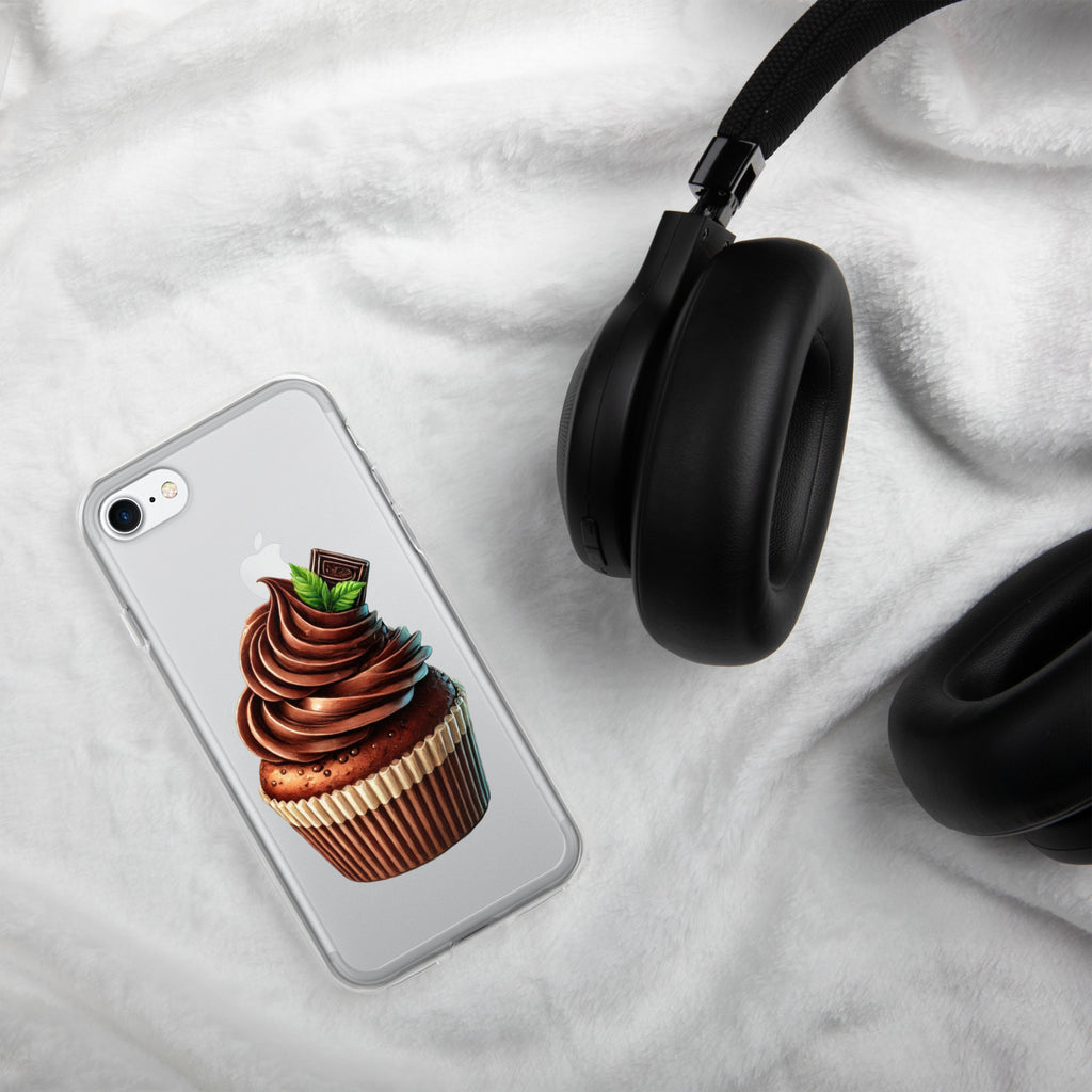 Chocolate Cupcake Clear Case for iPhone 7/8 – Sweet Dessert Protective Phone Cover