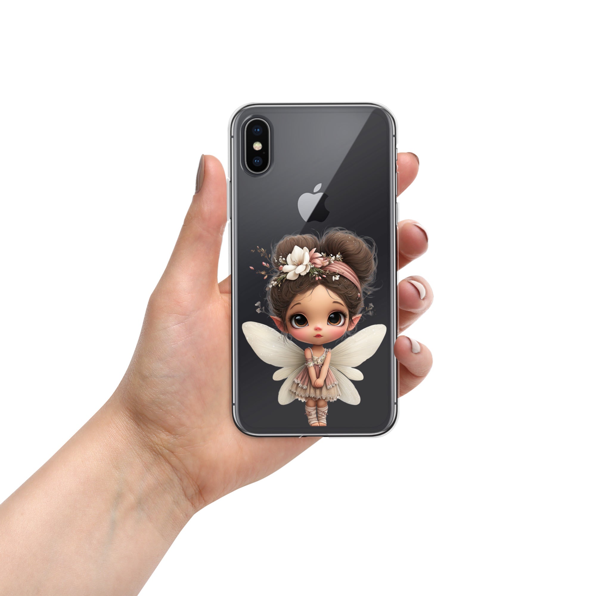 Fairy Blossom Clear Case for iPhone X/XS - Cute Fantasy Fairy Protective Phone Cover