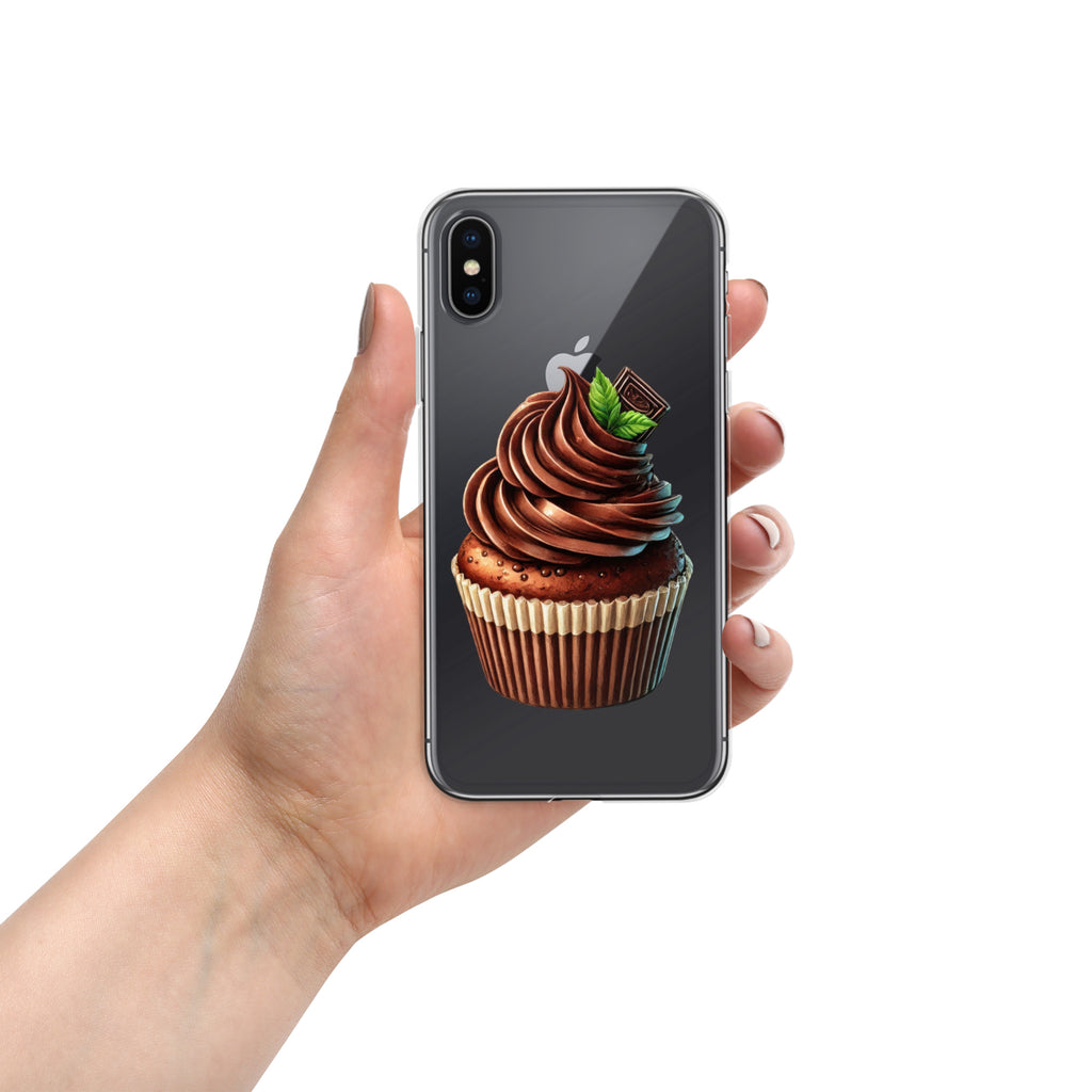 Chocolate Cupcake Clear Case for iPhone X/XS - Sweet Dessert Protective Phone Cover