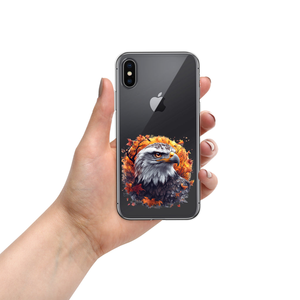 Autumn Eagle Spirit Clear Case for iPhone X/XS - Bald Eagle Fall Aesthetic Protective Cover