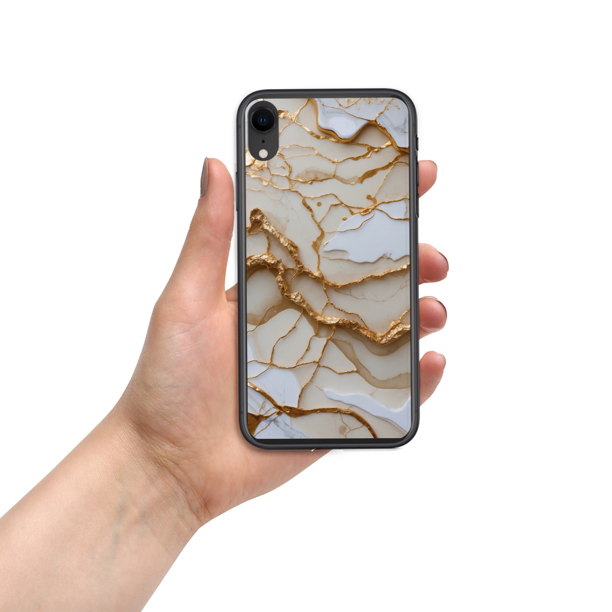 Ivory Golden Marble Elegance Clear Case for iPhone XR