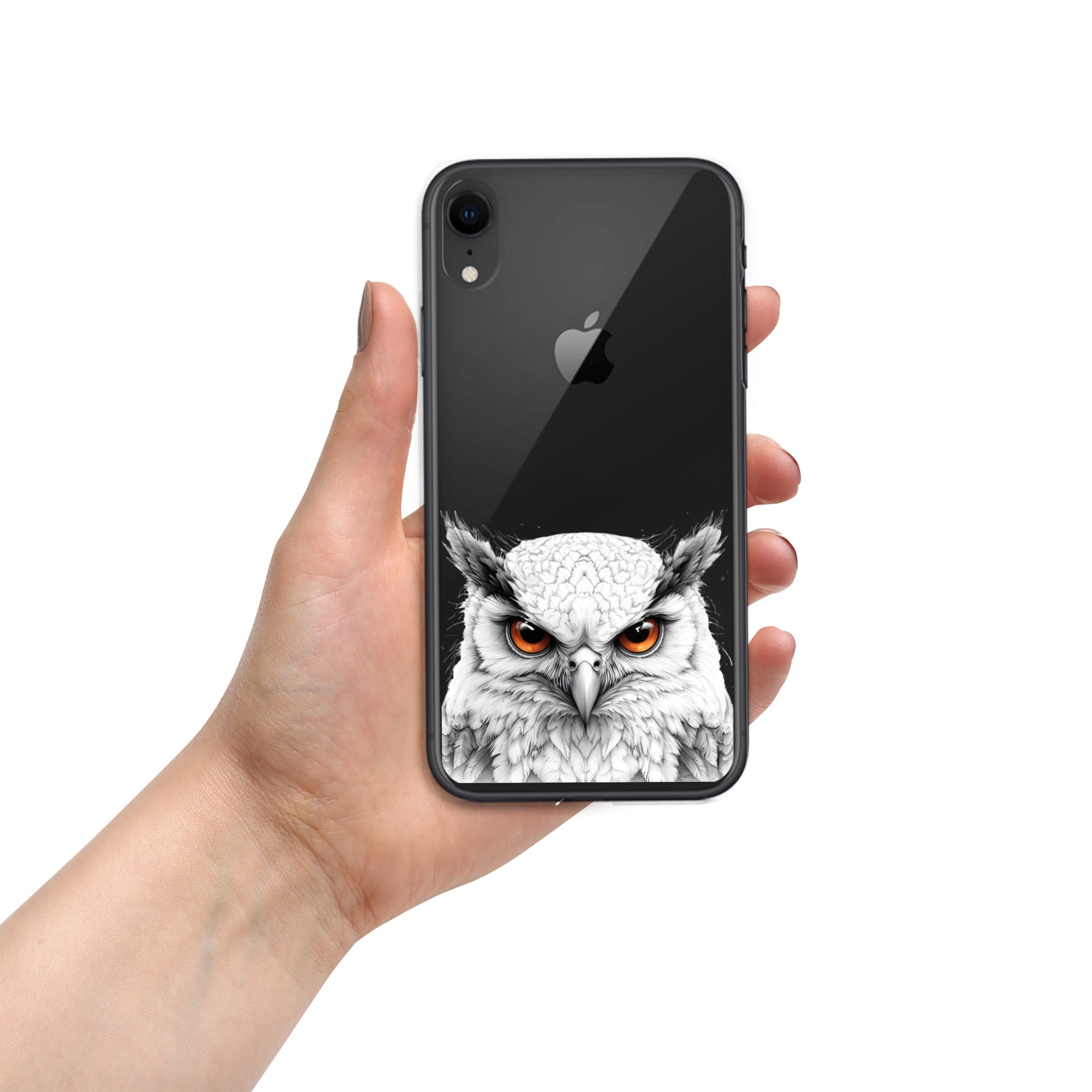 Snowy Owl Glare Clear Case for iPhone XR