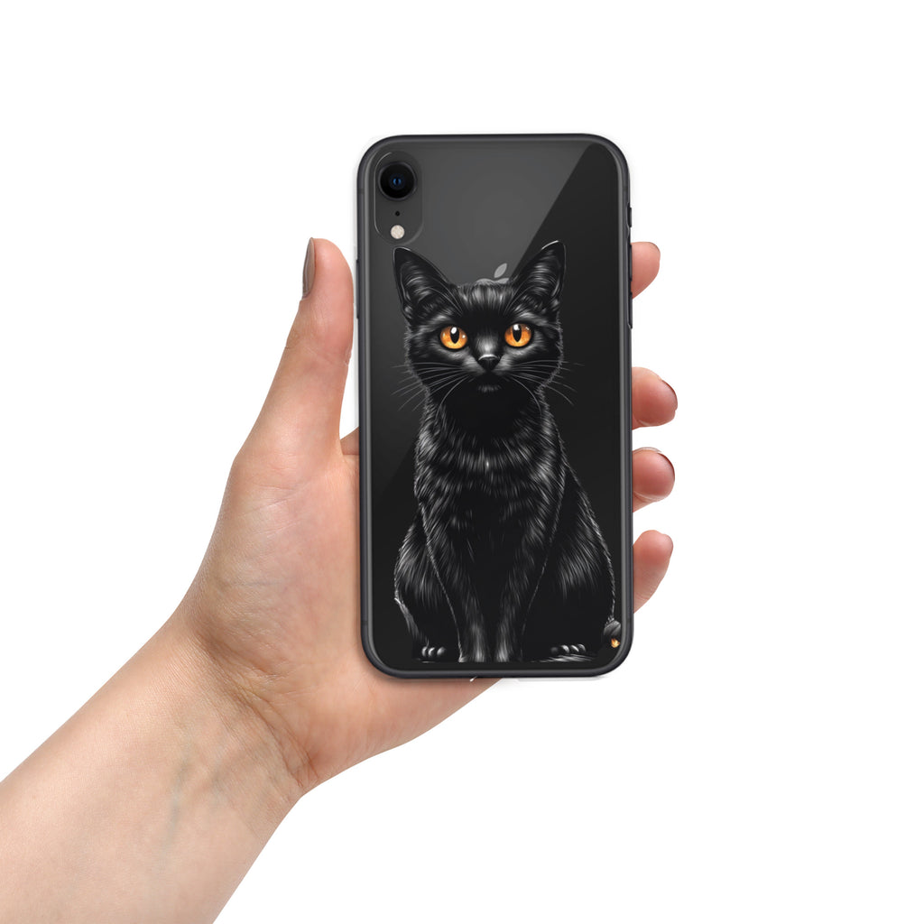 Midnight Black Cat Clear Case for iPhone XR