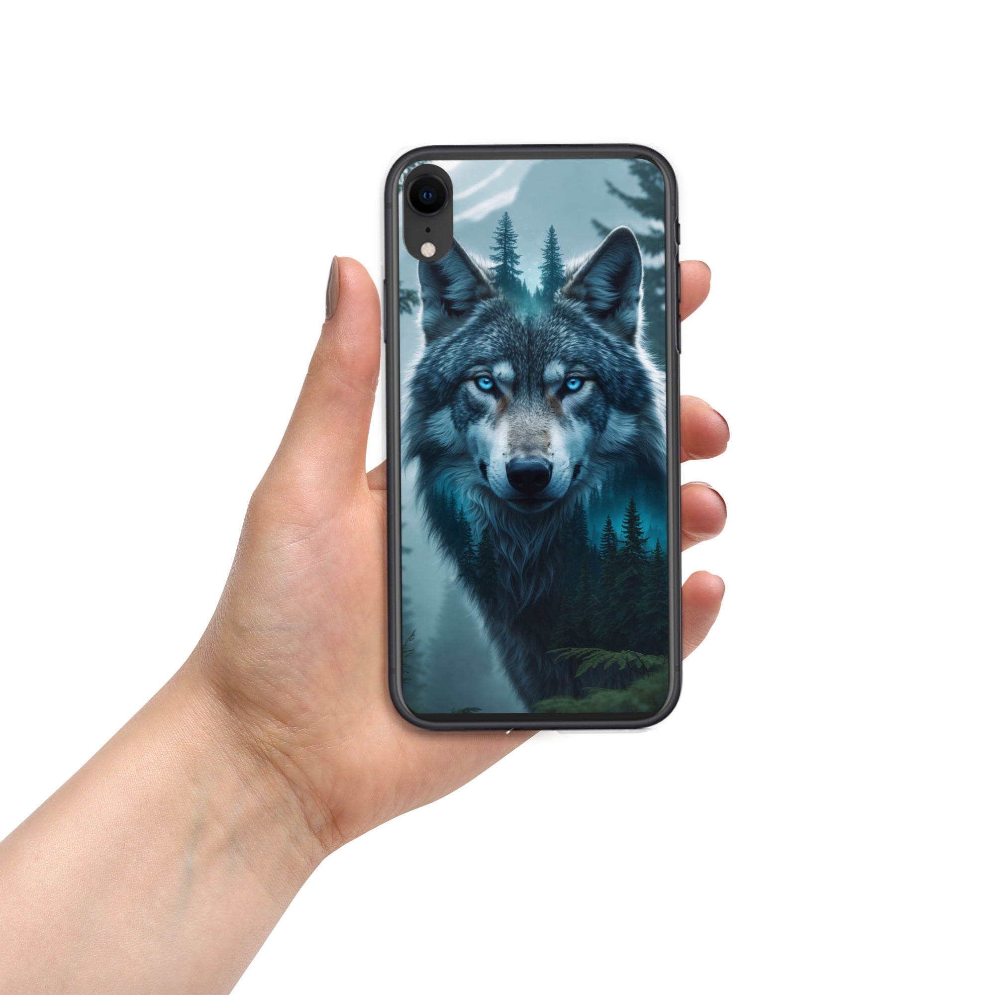 Arctic Forest Wolf Clear Case for iPhone XR