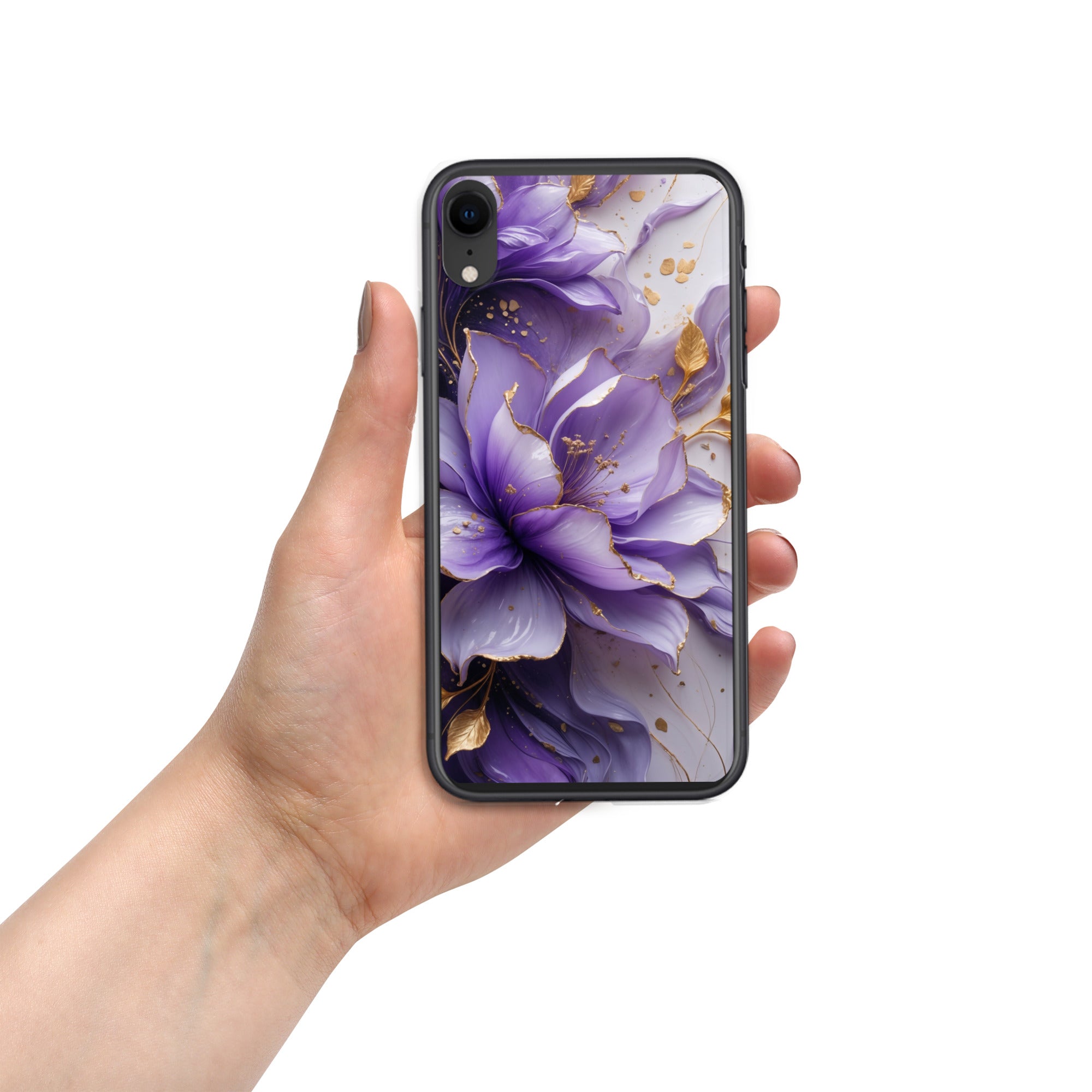 Royal Violet Bloom Clear Case for iPhone XR