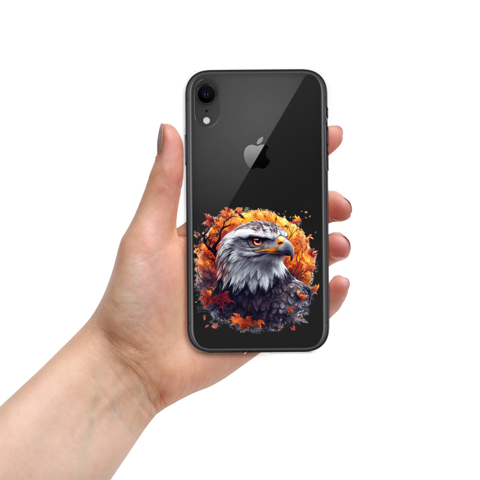 Autumn Eagle Spirit Clear Case for iPhone XR - Bald Eagle Fall Aesthetic Protective Cover