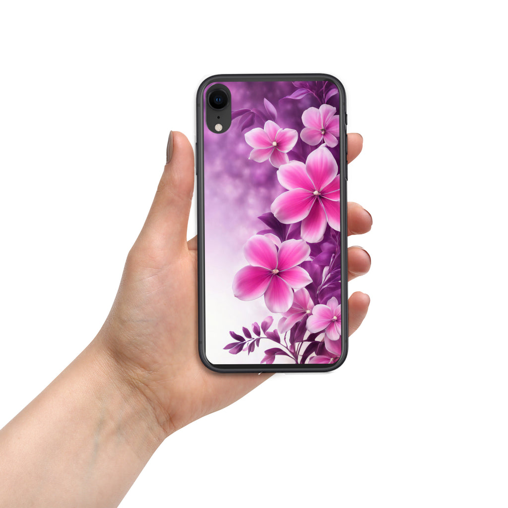 Violet Petal Bloom Clear Case for iPhone XR - Pink & Purple Floral Protective Cover