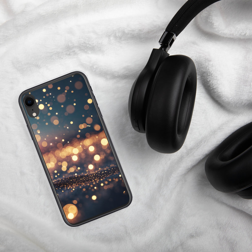 Golden Sparkle Bokeh Clear Case for iPhone XR