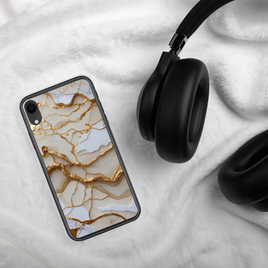 Ivory Golden Marble Elegance Clear Case for iPhone XR