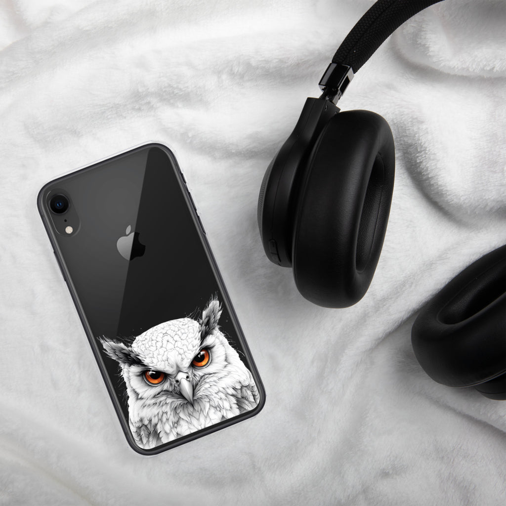 Snowy Owl Glare Clear Case for iPhone XR
