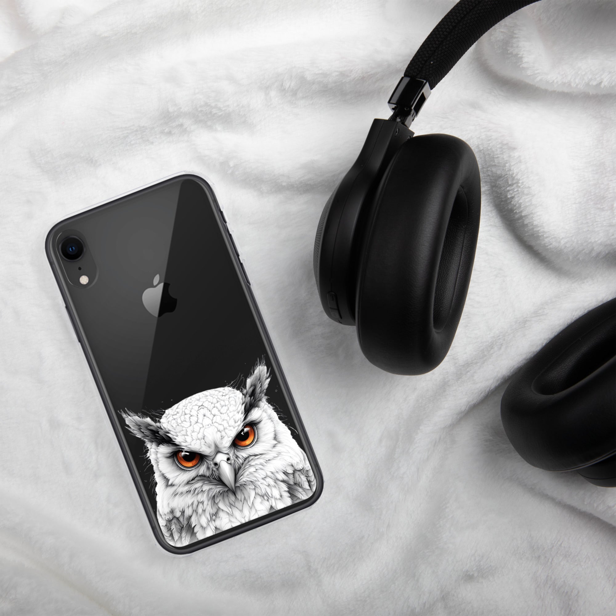 Snowy Owl Glare Clear Case for iPhone XR