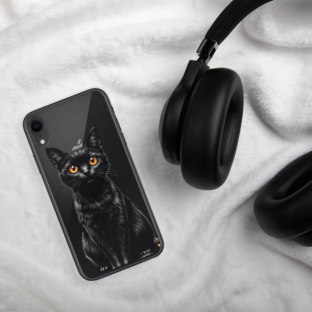 Midnight Black Cat Clear Case for iPhone XR