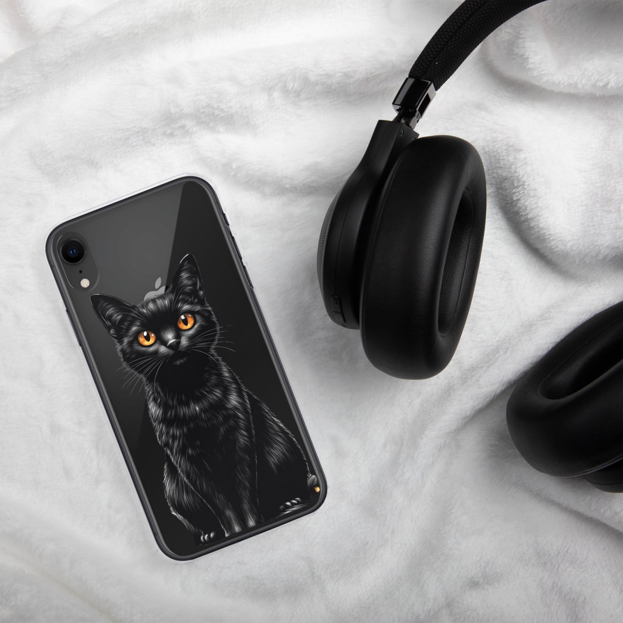 Midnight Black Cat Clear Case for iPhone XR