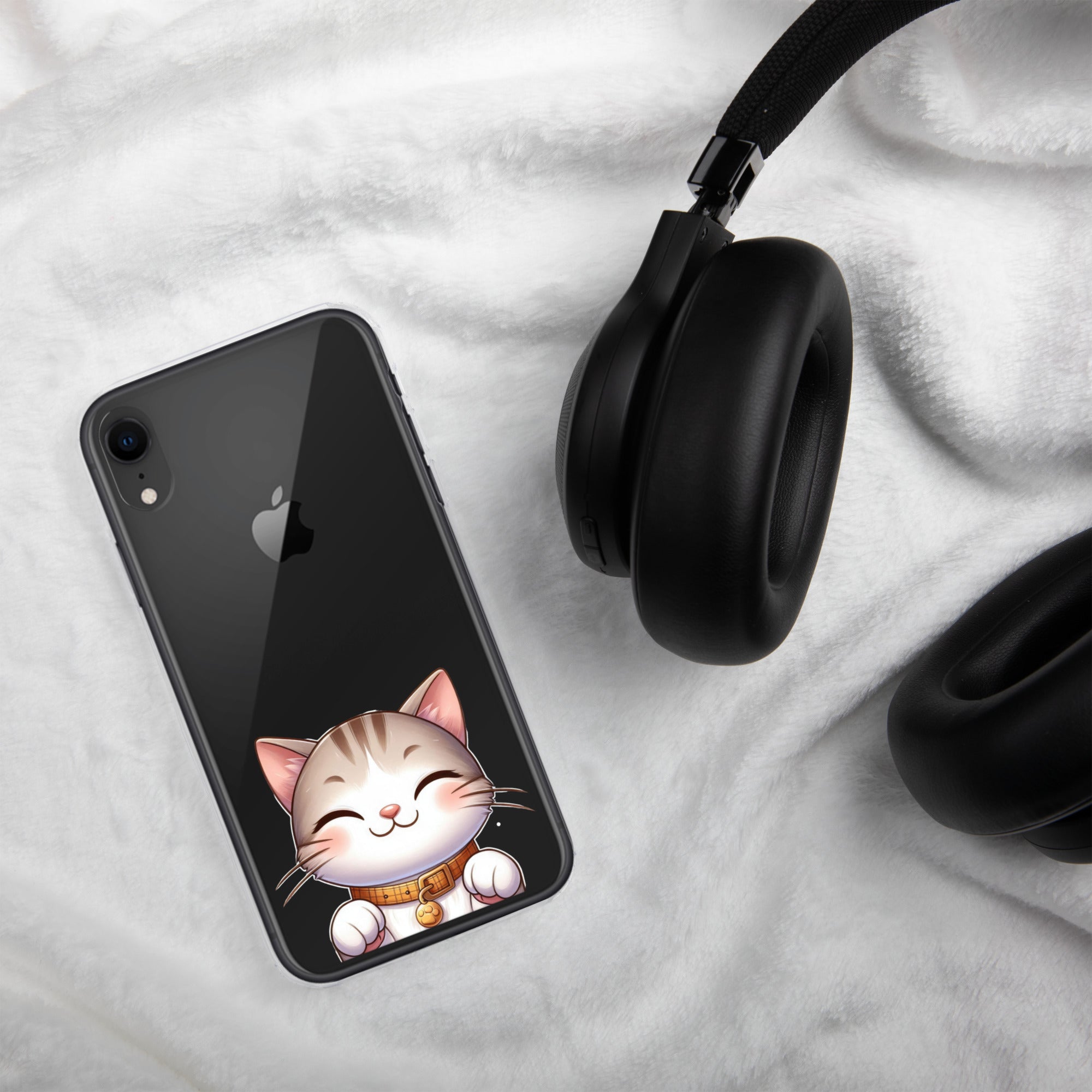 Happy Kitty Clear Case for iPhone XR