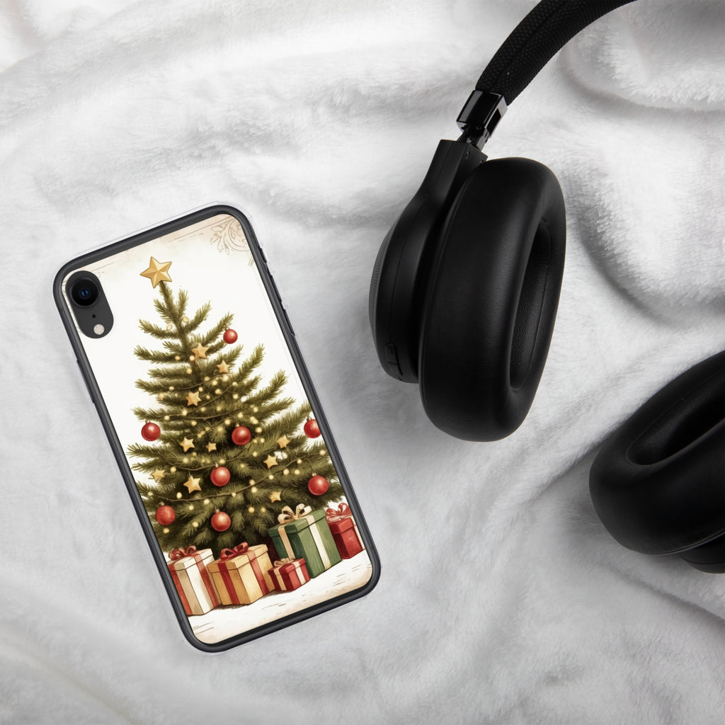 Vintage Christmas Tree Clear Case for iPhone XR