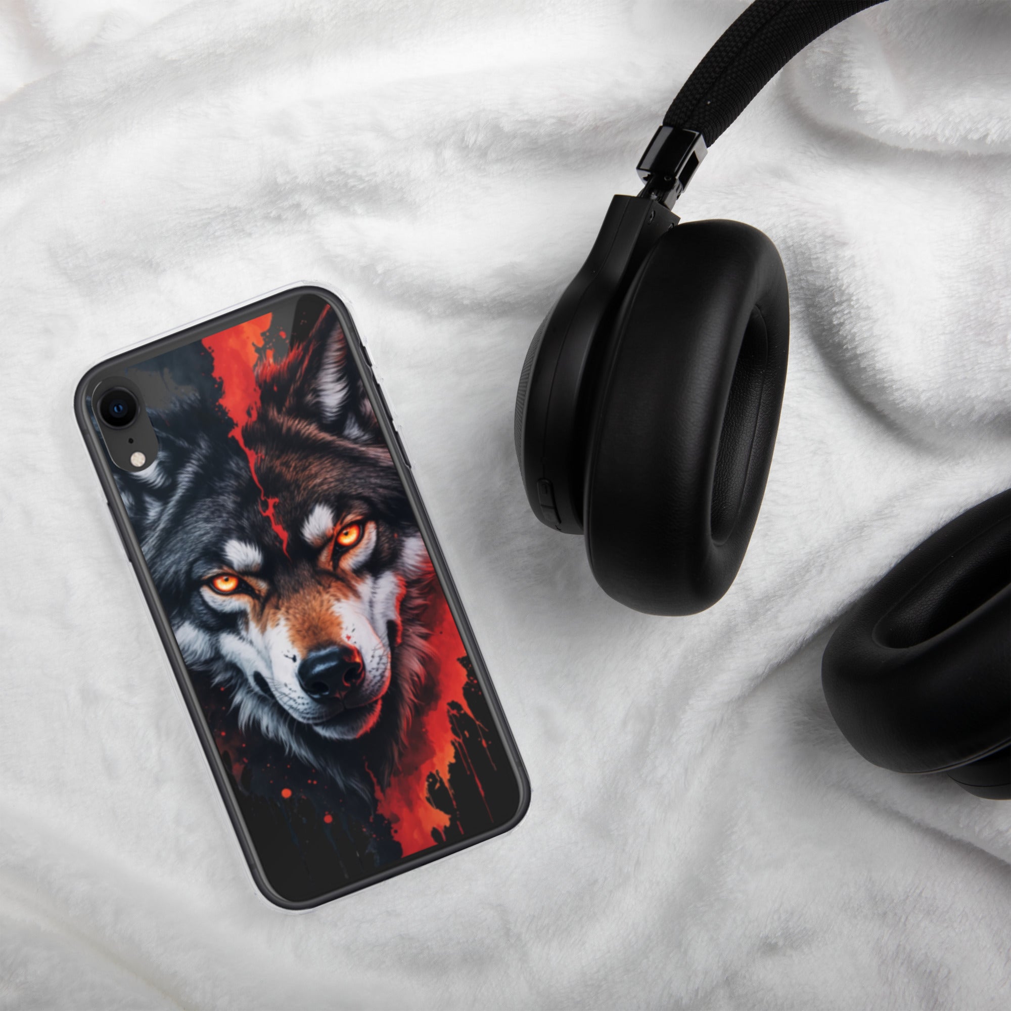 Dual Flame Wolf Clear Case for iPhone XR