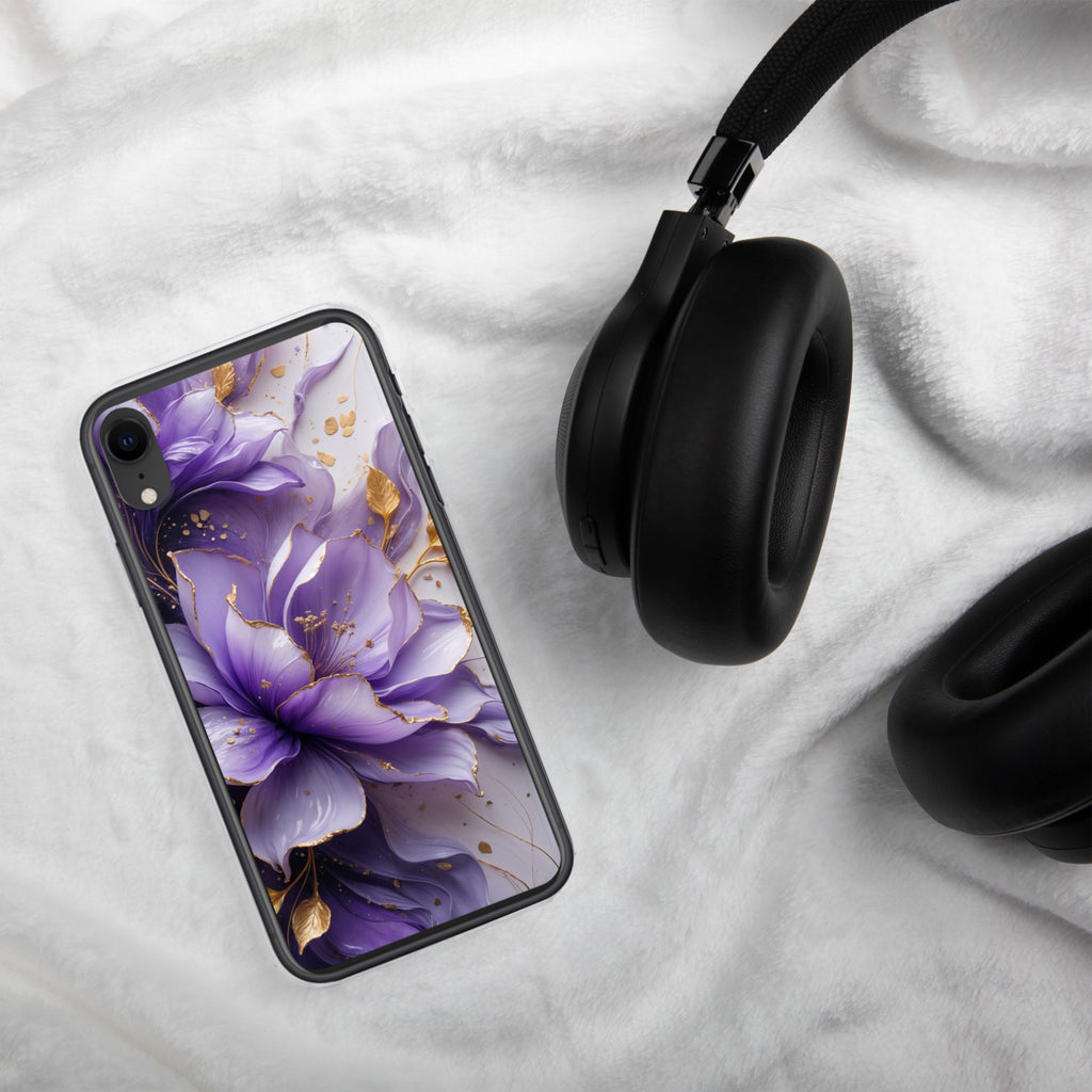 Royal Violet Bloom Clear Case for iPhone XR