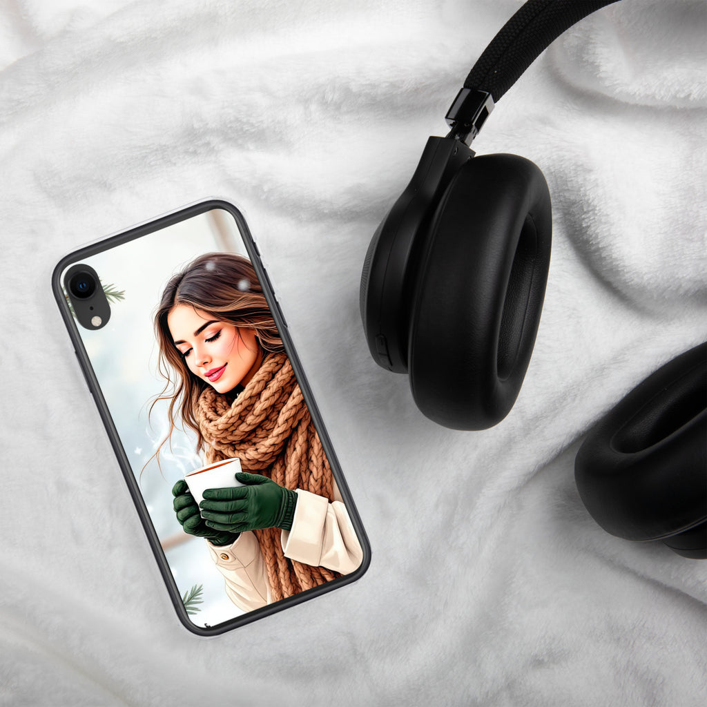 Cozy Winter Moments Clear Case for iPhone XR - Aesthetic Winter Girl Protective Cover