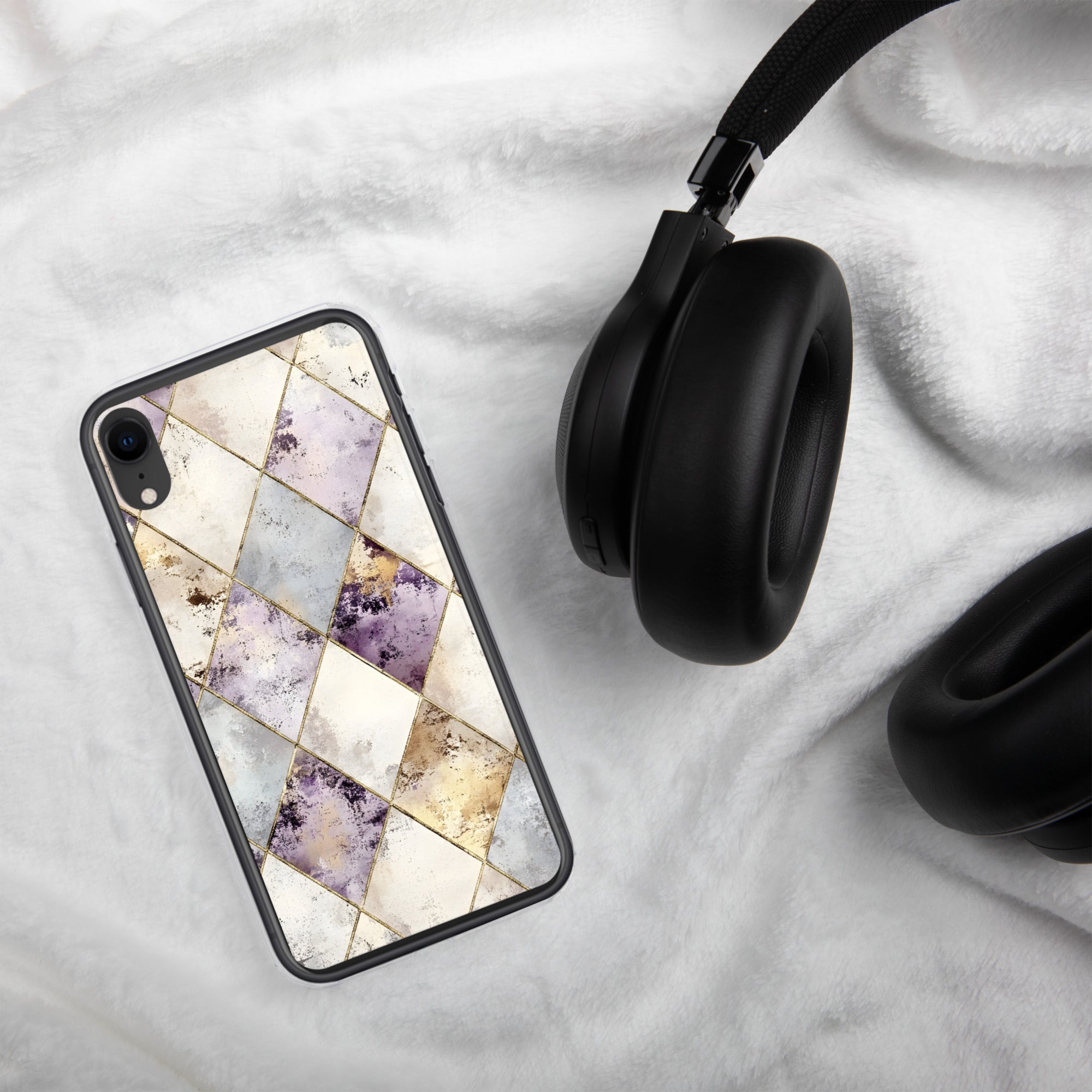 Golden Harlequin Damask Clear Case for iPhone XR