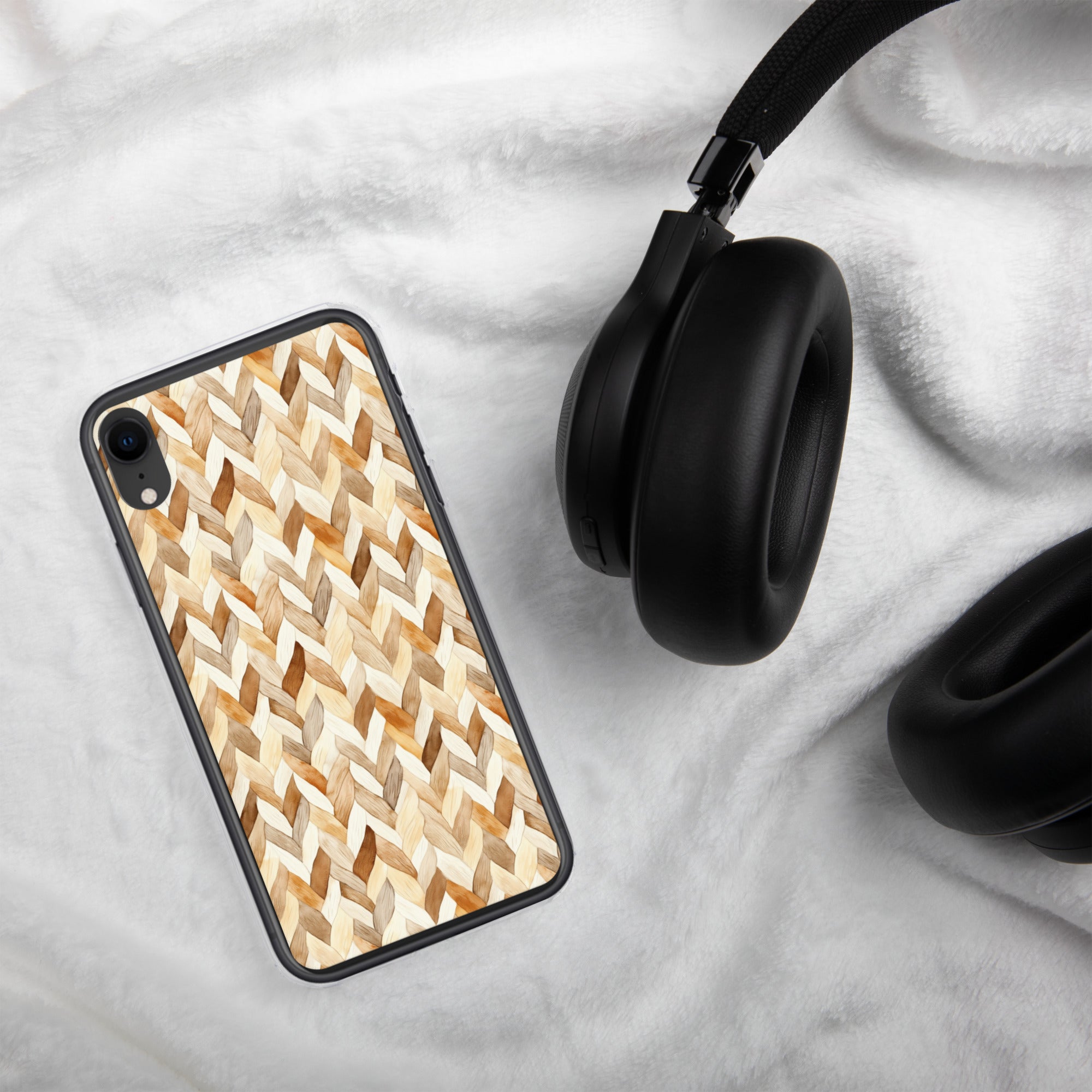 Cozy Knit Pattern Clear Case for iPhone XR