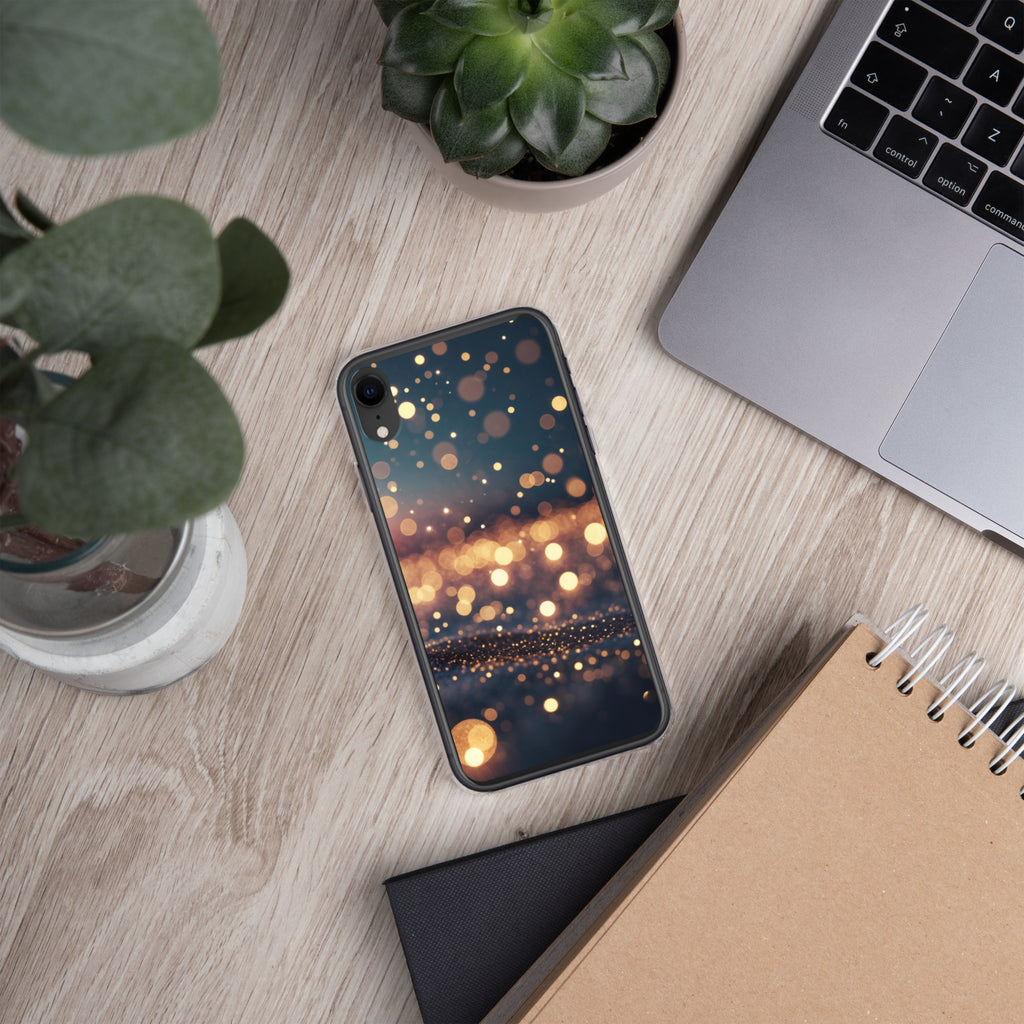 Golden Sparkle Bokeh Clear Case for iPhone XR