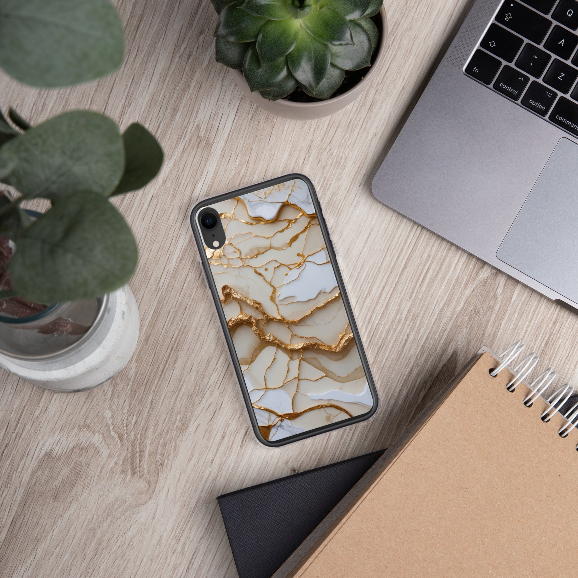 Ivory Golden Marble Elegance Clear Case for iPhone XR