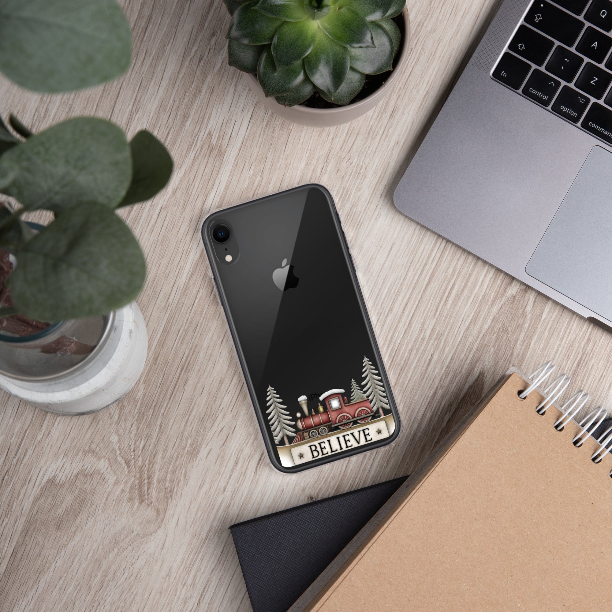 Christmas Believe Train Clear Case for iPhone XR