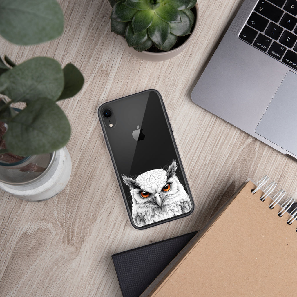 Snowy Owl Glare Clear Case for iPhone XR