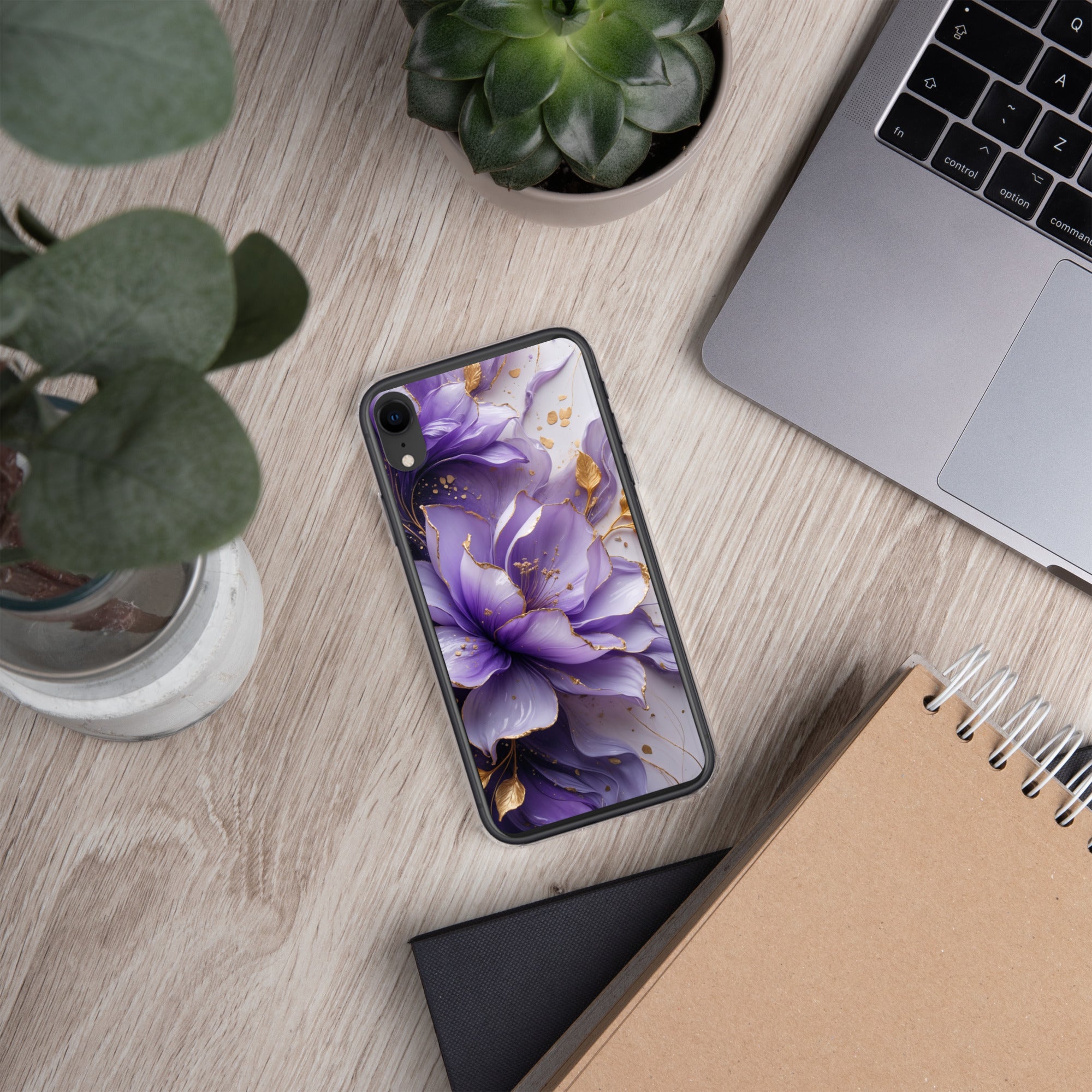 Royal Violet Bloom Clear Case for iPhone XR