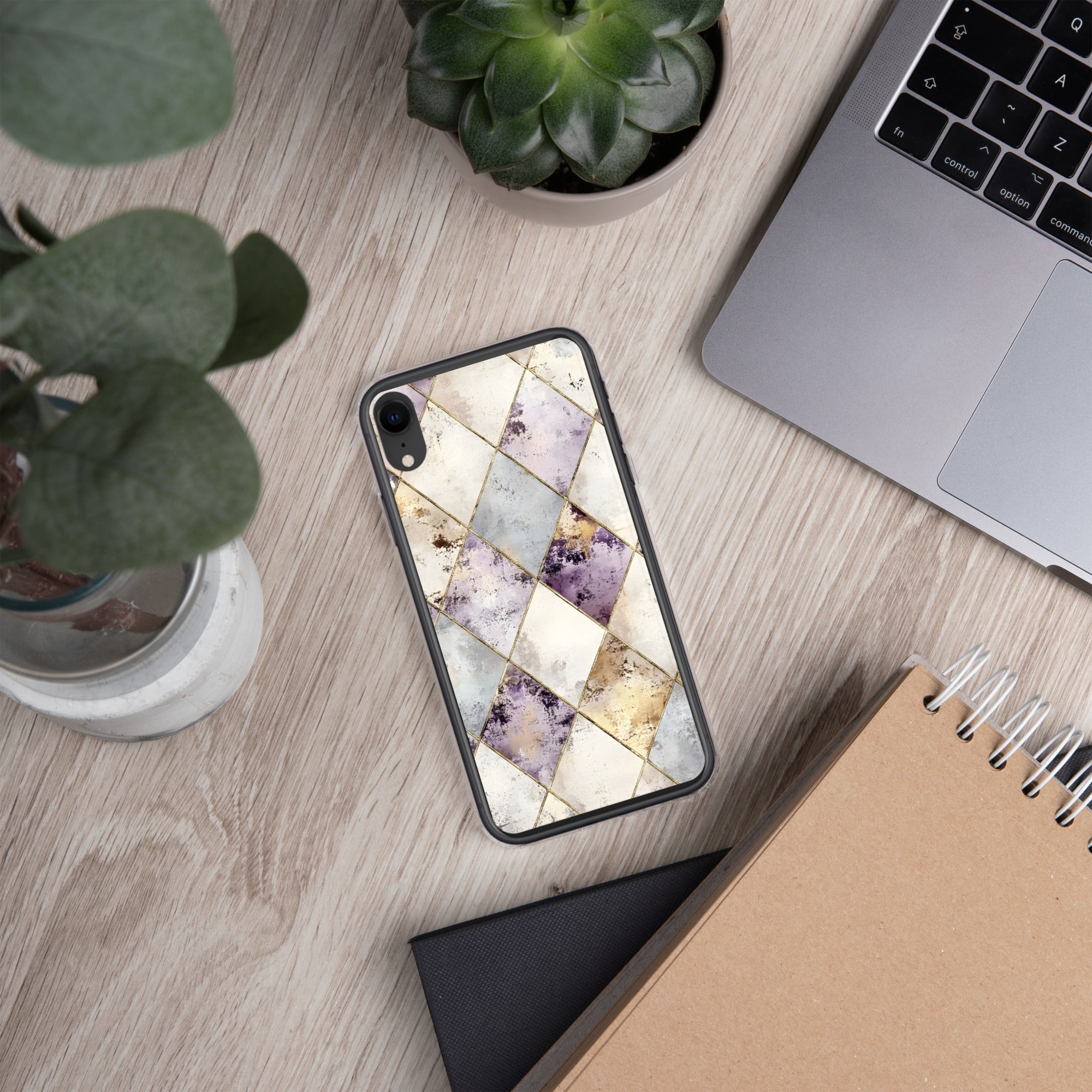 Golden Harlequin Damask Clear Case for iPhone XR