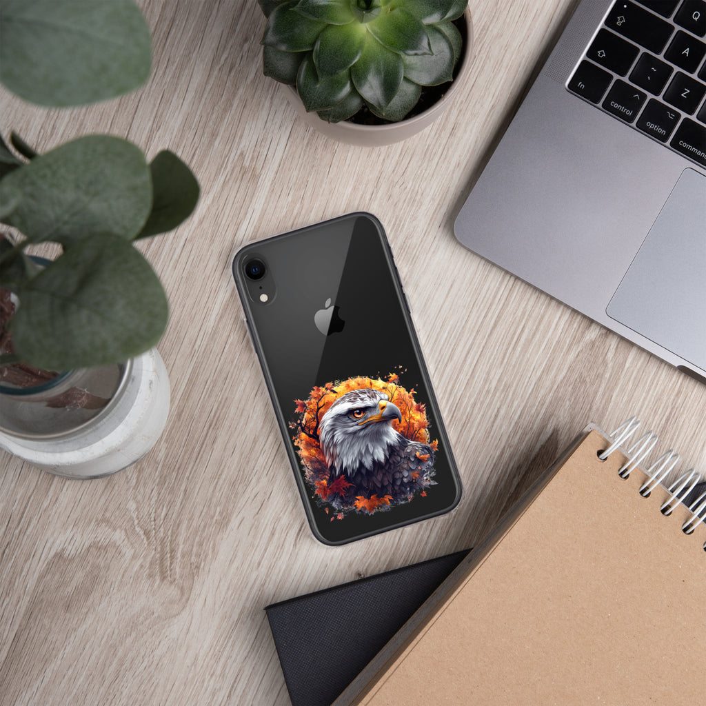 Autumn Eagle Spirit Clear Case for iPhone XR - Bald Eagle Fall Aesthetic Protective Cover