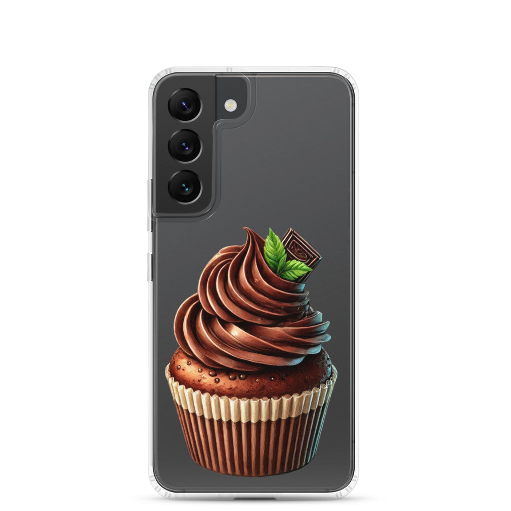 Chocolate Cupcake Clear Case for Samsung Galaxy S22 – Sweet Dessert Art Protective Cover