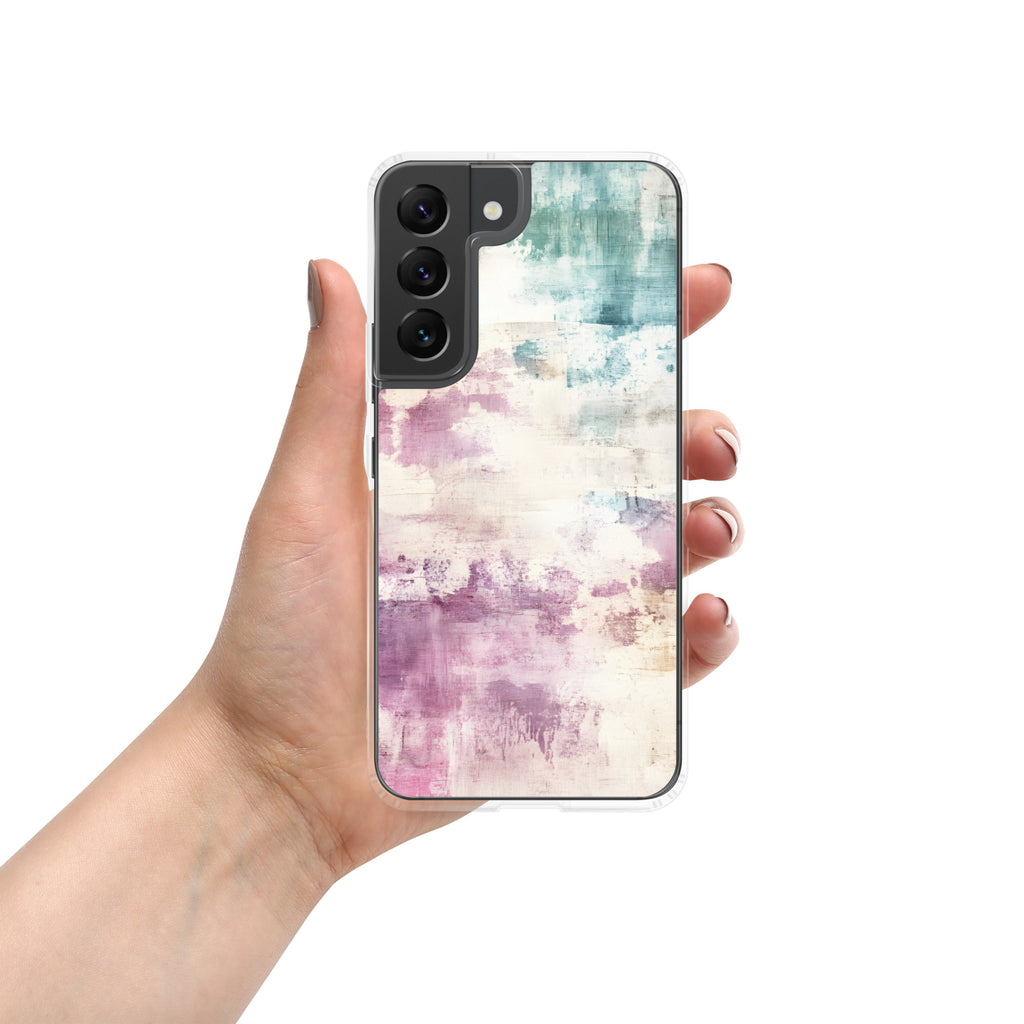 Soft Abstract Pastel Clear Case for Samsung Galaxy S22 – Modern Watercolor Protective Cover