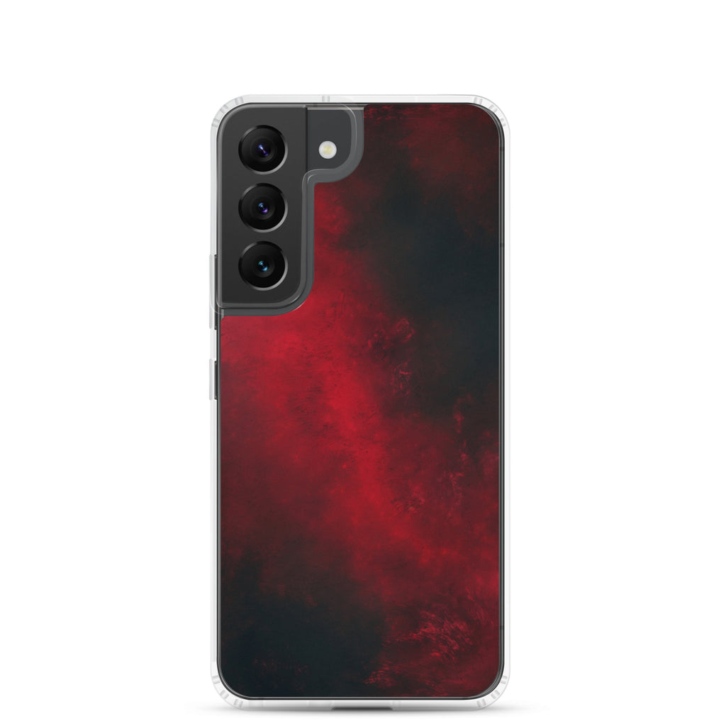 Dark Red Abstract Clear Case for Samsung Galaxy S22 – Minimalist Textured Protective Cover