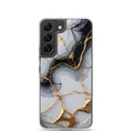 Black & White Marble Gold Clear Case for Samsung Galaxy S22 – Elegant Marble Protective Cover