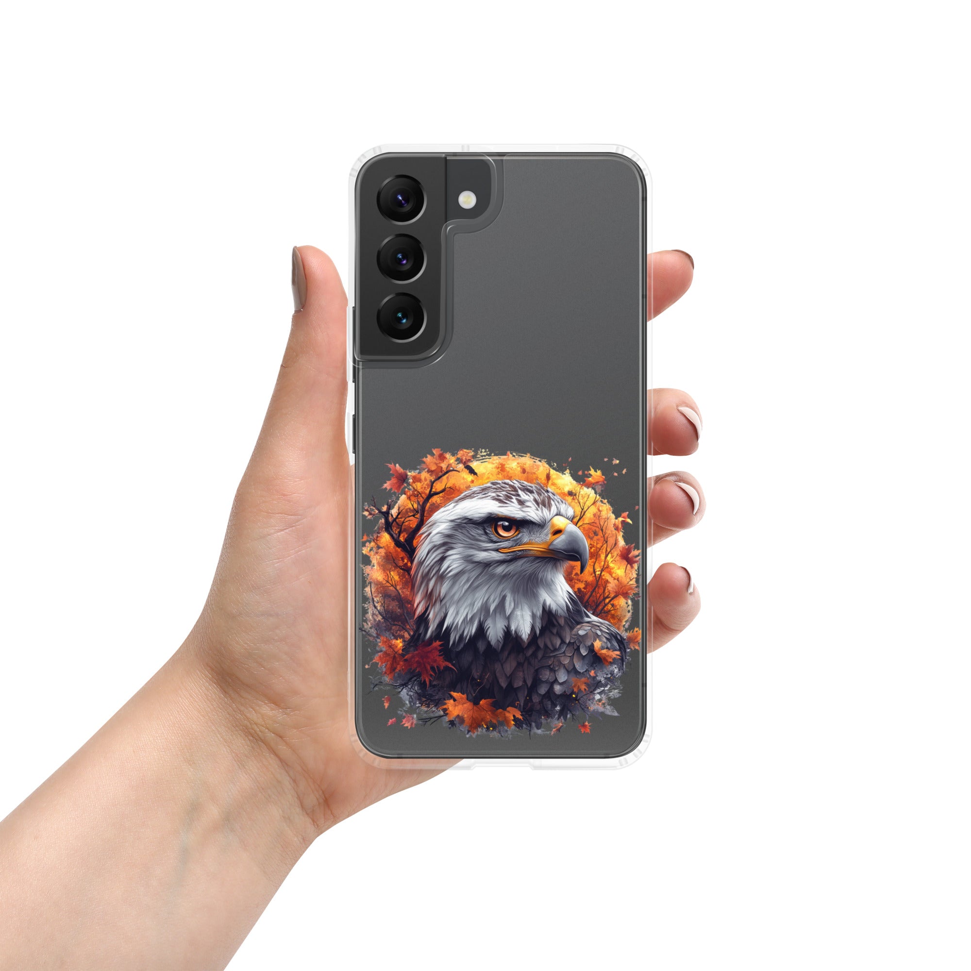 Autumn Eagle Clear Case for Samsung Galaxy S22 – Artistic Wildlife Protective Cover