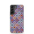 Geometric Floral Pattern Clear Case for Samsung Galaxy S22 – Colorful Mosaic Protective Cover