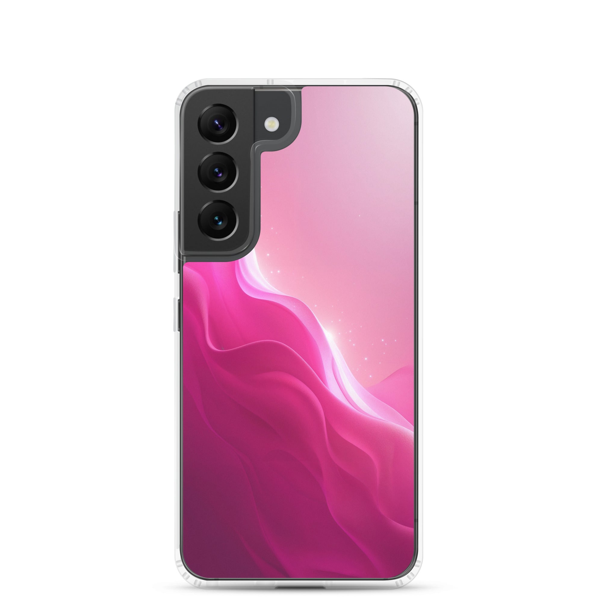 Pink Gradient Waves Dream Clear Case for Samsung Galaxy S22 – Minimal Abstract Protective Cover