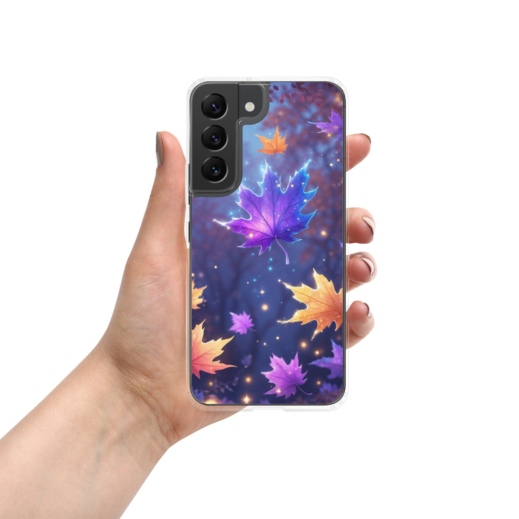 Autumn Leaves Glow Clear Case for Samsung Galaxy S22 – Magical Nature Protective Cover