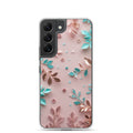 Pastel Floral Leaves Clear Case for Samsung Galaxy S22 – Soft Elegant Protective Cover
