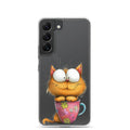 Cute Cat in a Cup Clear Case for Samsung Galaxy S22 – Playful Illustrated Protective Cover
