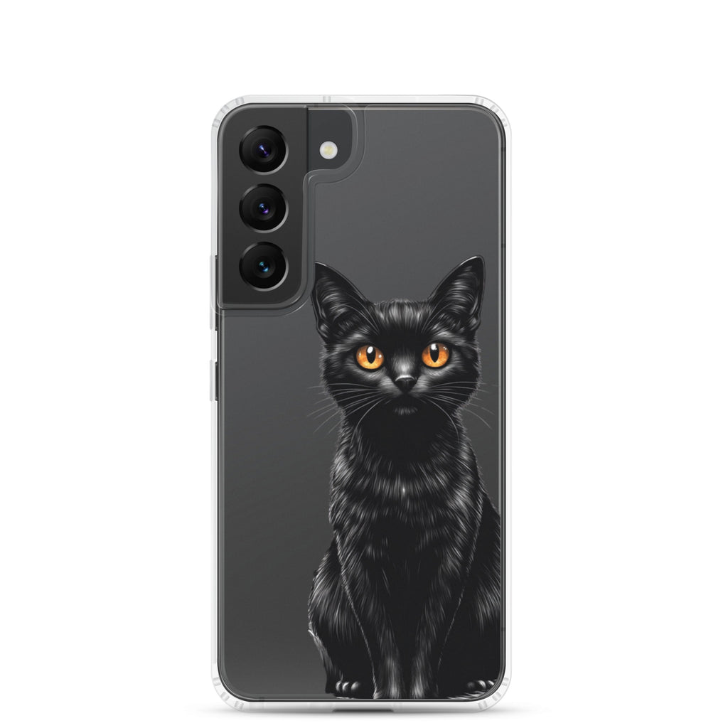 Black Cat Clear Case for Samsung Galaxy S22 – Elegant Minimal Protective Cover