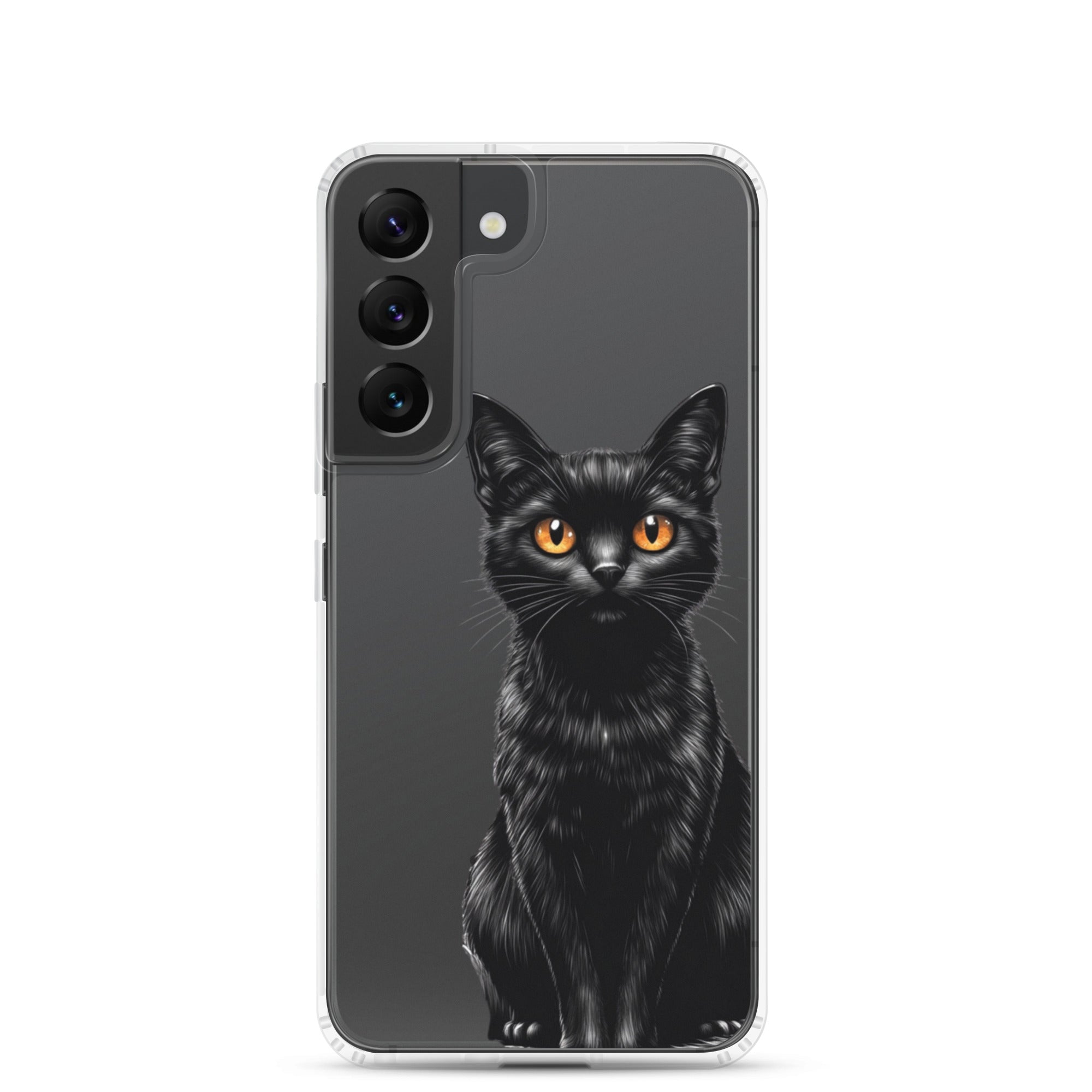 Black Cat Clear Case for Samsung Galaxy S22 – Elegant Minimal Protective Cover
