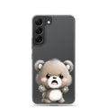Cute Angry Bear Clear Case for Samsung Galaxy S22 – Playful Cartoon Protective Cover