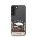 Believe Winter Train Clear Case for Samsung Galaxy S22 – Minimal Christmas Protective Cover