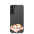 Sleeping Ginger Cat Clear Case for Samsung Galaxy S22 – Cozy Minimal Animal Protective Cover