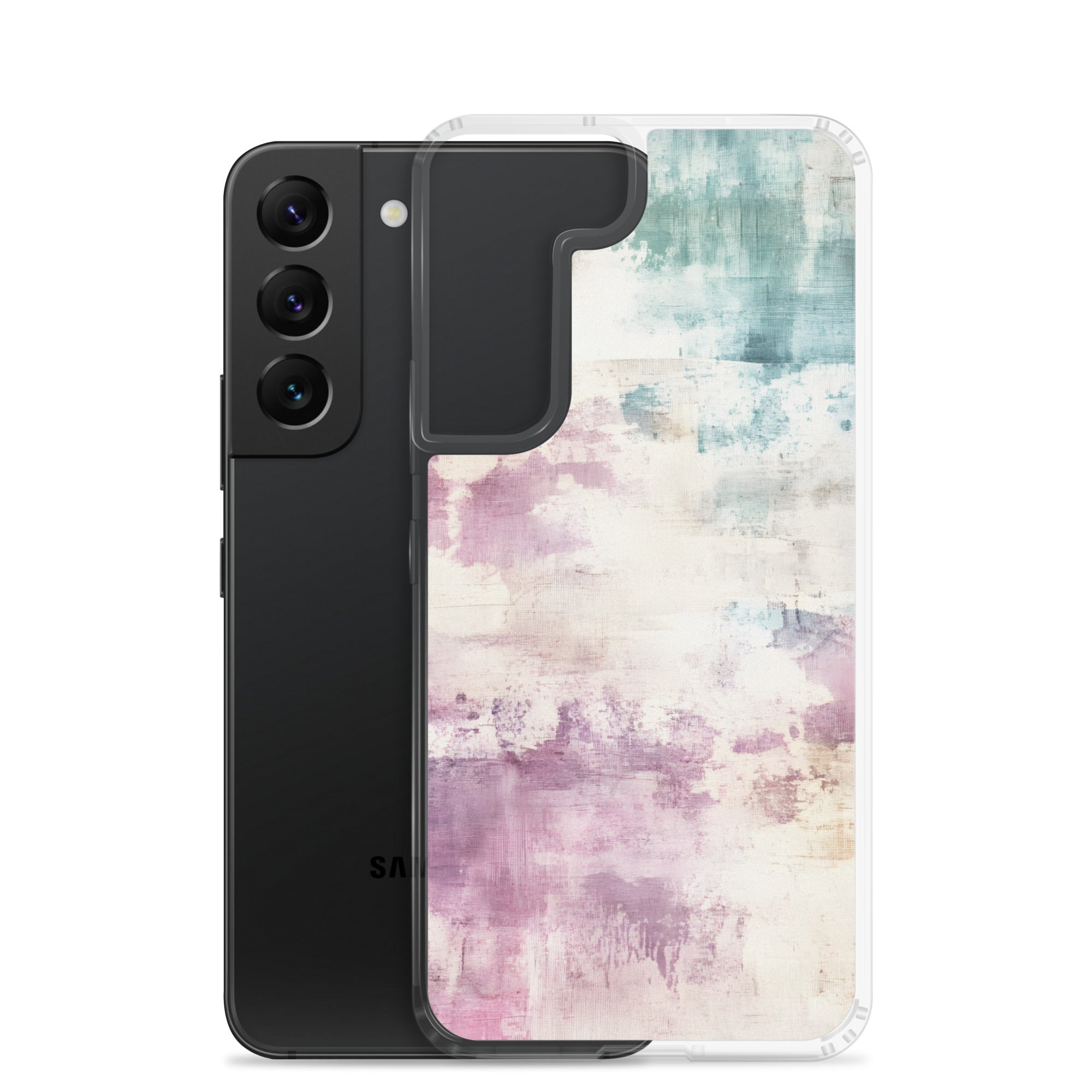 Soft Abstract Pastel Clear Case for Samsung Galaxy S22 – Modern Watercolor Protective Cover