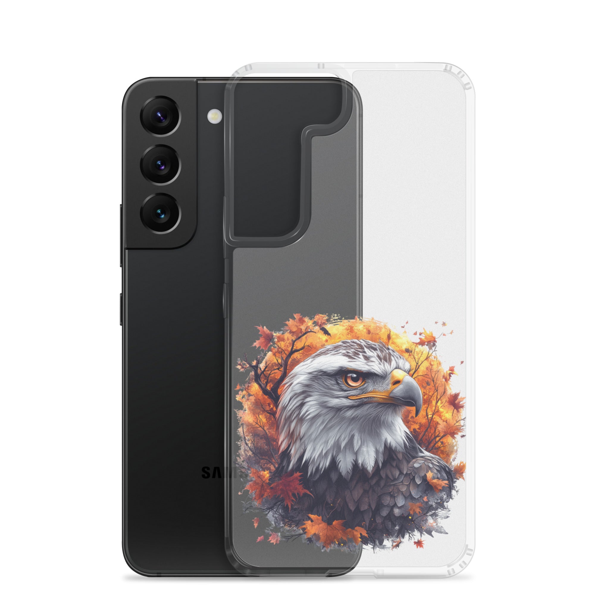 Autumn Eagle Clear Case for Samsung Galaxy S22 – Artistic Wildlife Protective Cover