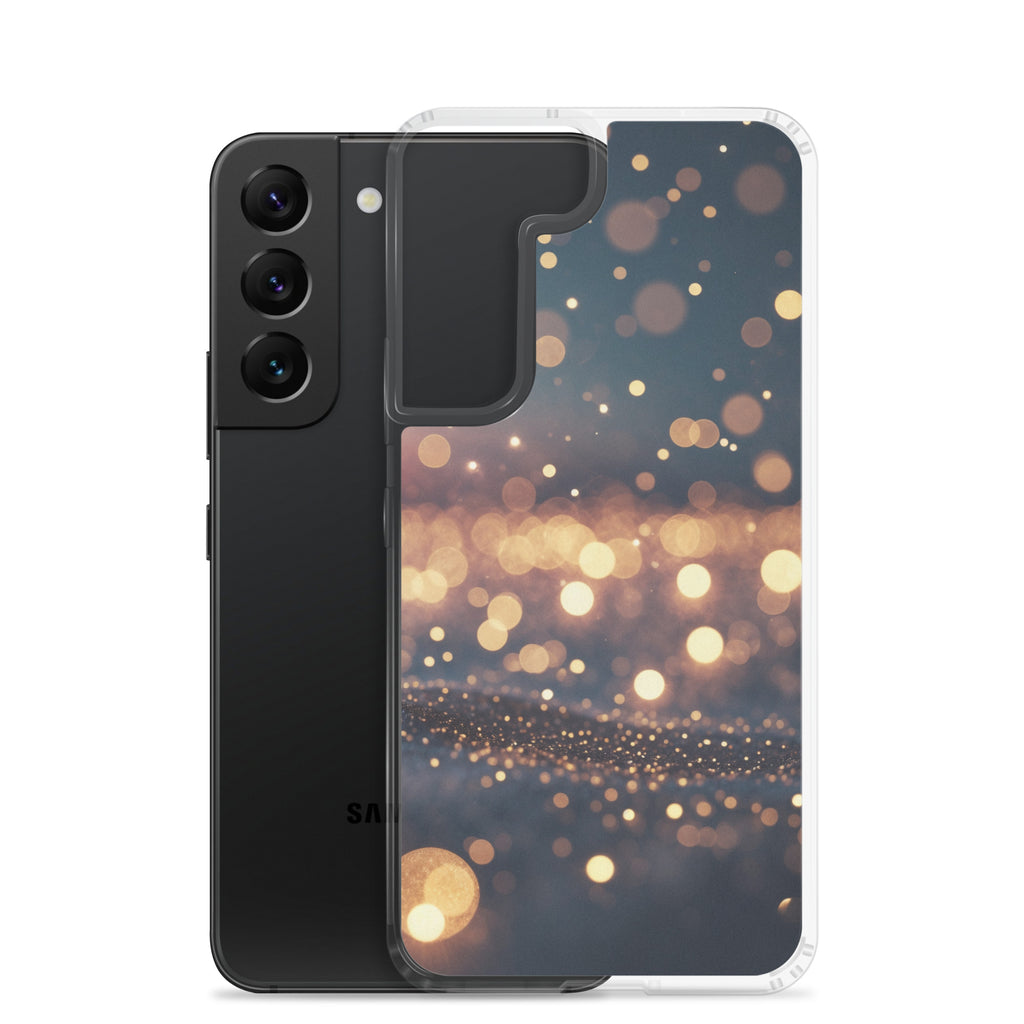 Golden Bokeh Lights Clear Case for Samsung Galaxy S22 – Elegant Glow Protective Cover