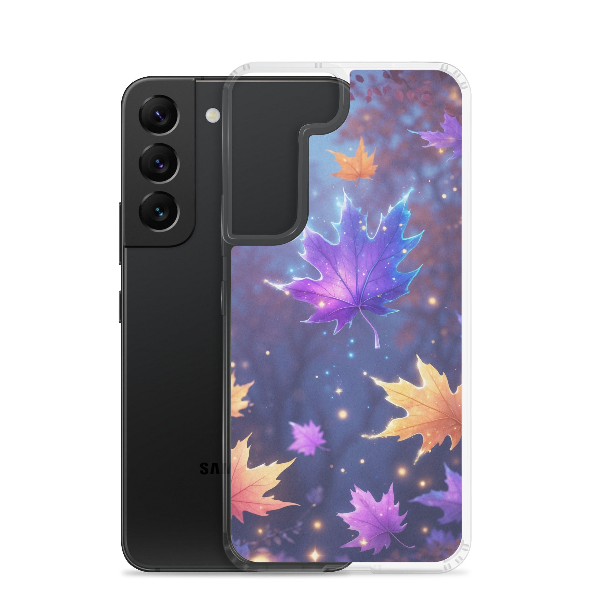 Autumn Leaves Glow Clear Case for Samsung Galaxy S22 – Magical Nature Protective Cover